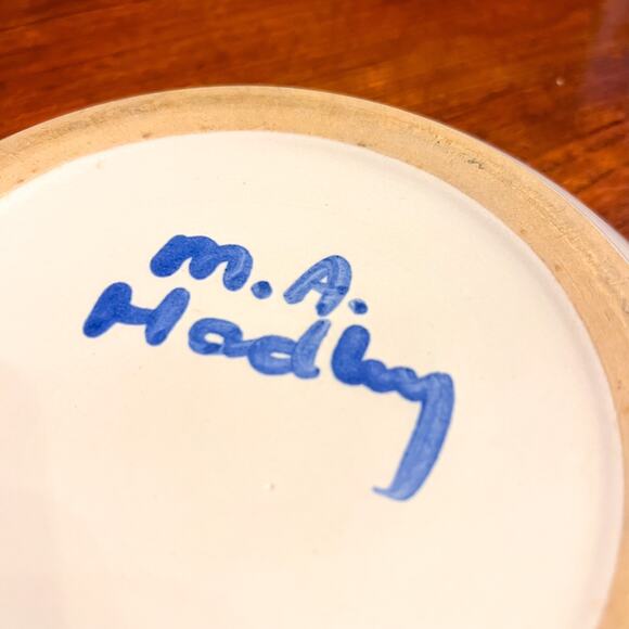 MA Hadley Pottery 7in Chicken Rooster Ashtray Trinket Candy Dish Signed Vintage - Picture 5 of 5